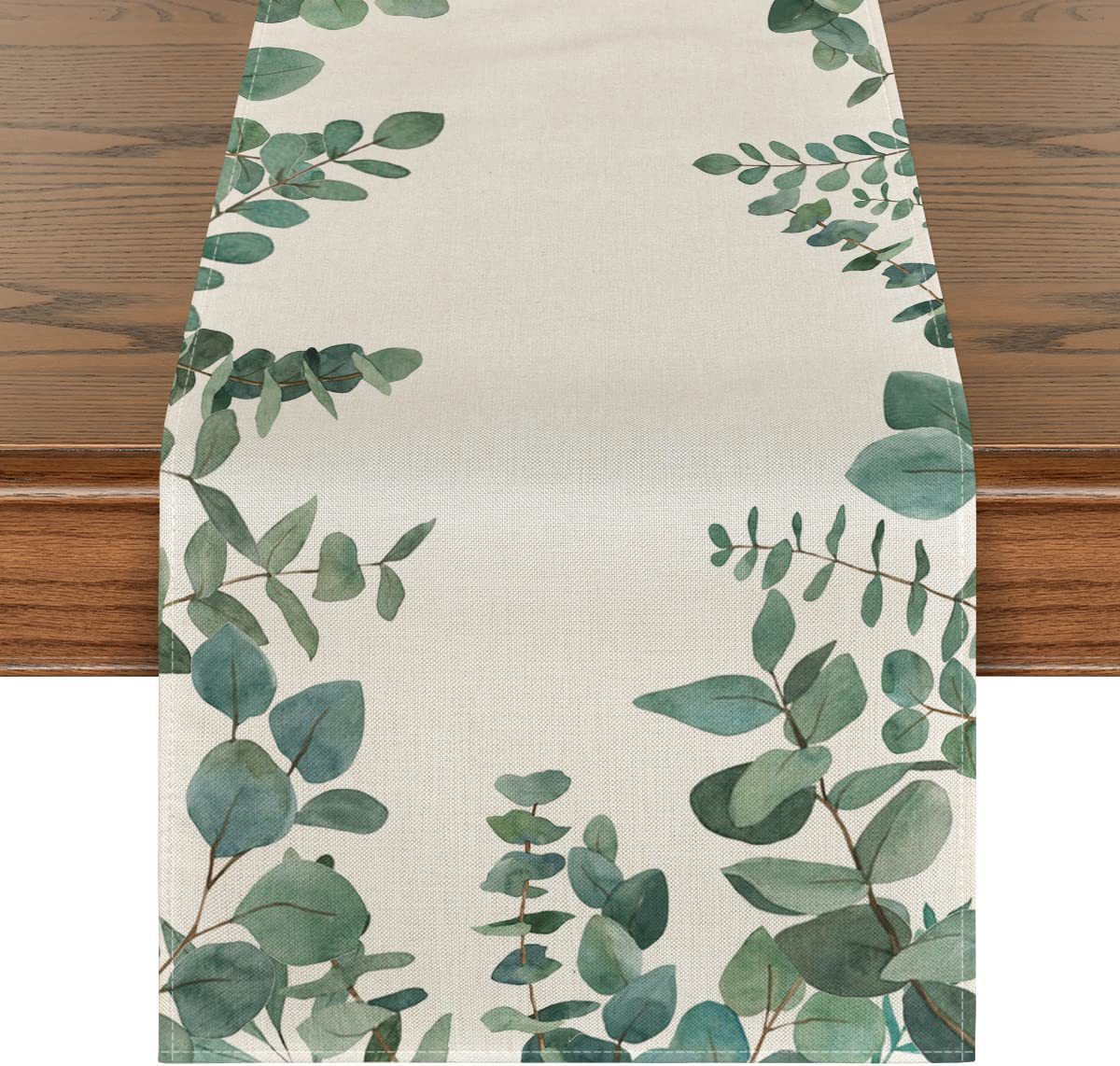 Plant Green Leaf Spring Atmosphere Linen Table Runner Table Towel