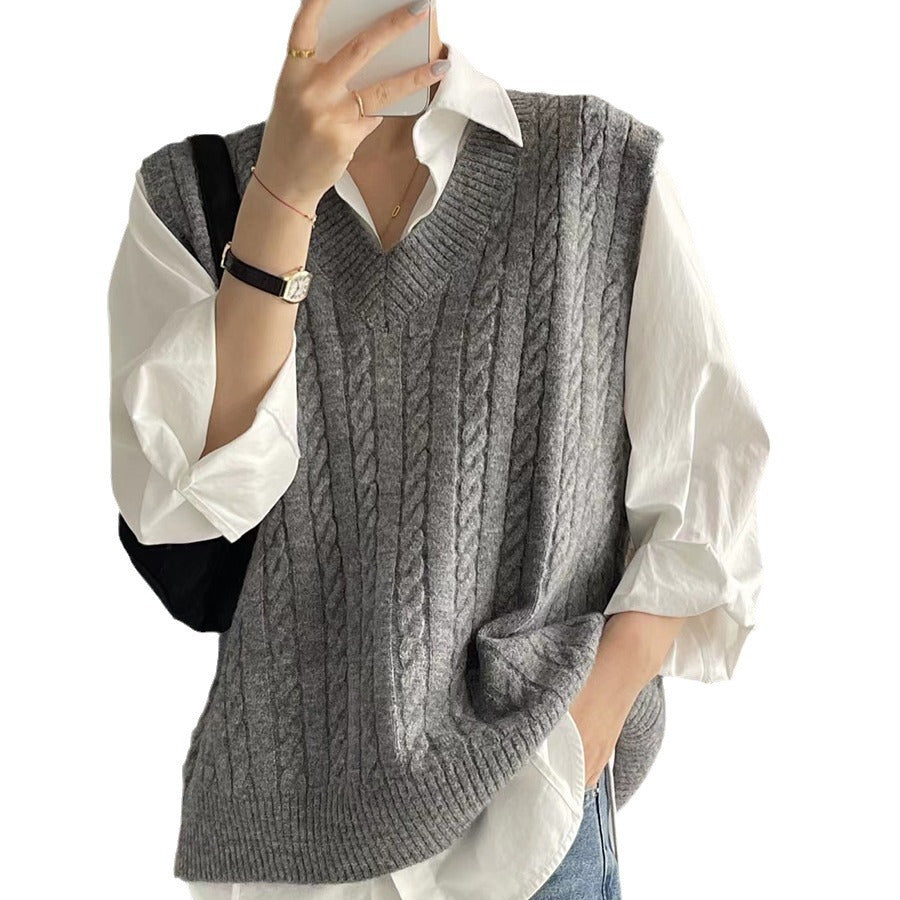 Autumn And Winter New Twist Knitted Vest