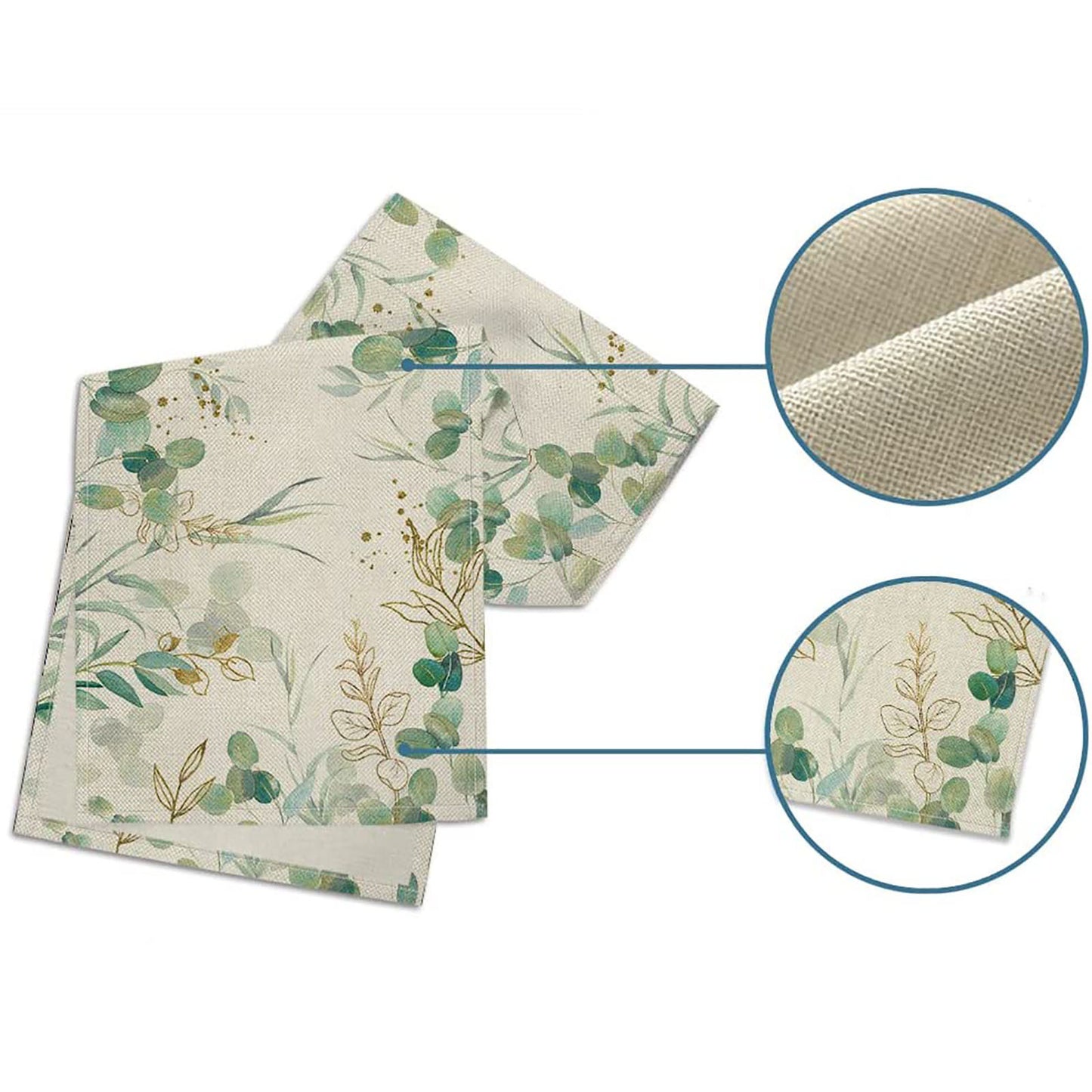 Plant Green Leaf Spring Atmosphere Linen Table Runner Table Towel