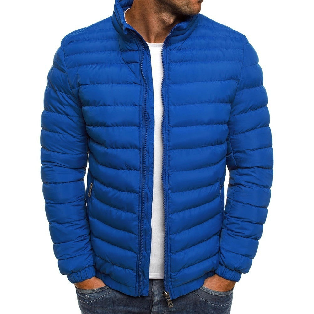 Men Jacket Zipper Thicken Cotton Padded Overcoat For Outdoor