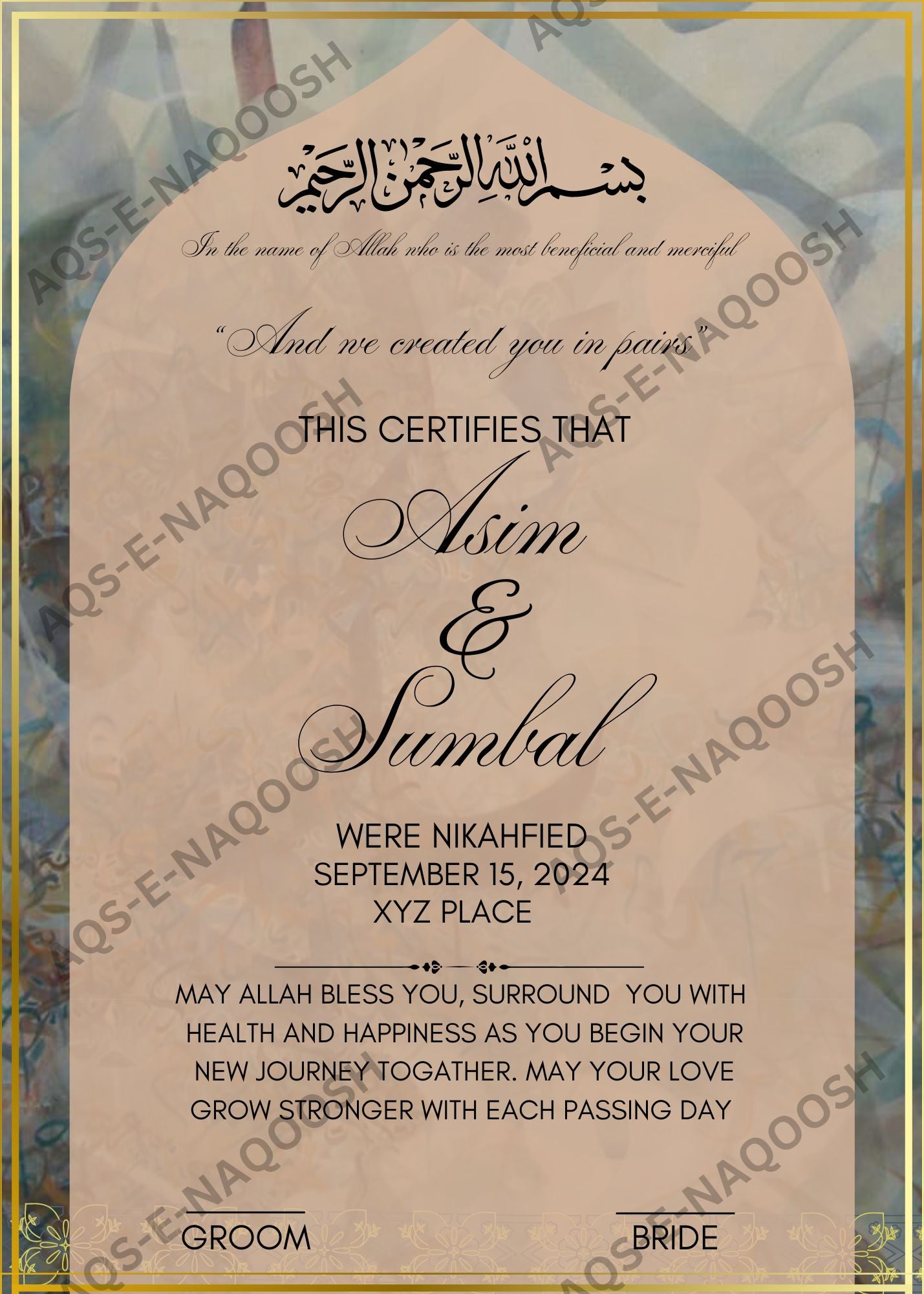 NIKAH CERTIFICATE