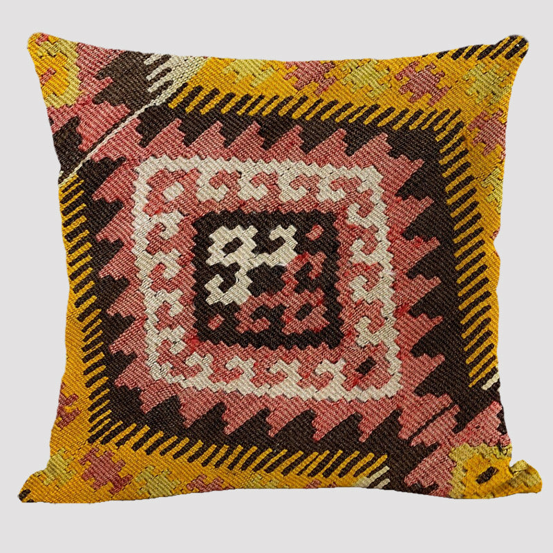 Bohemian Double-sided Pillow Ethnic Style Linen Color