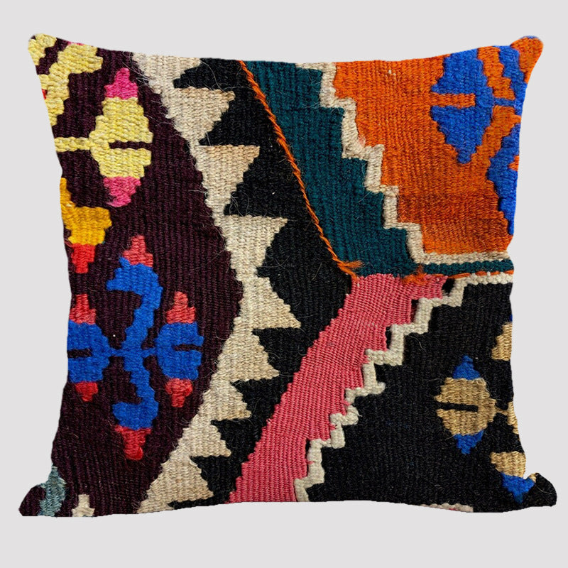 Bohemian Double-sided Pillow Ethnic Style Linen Color