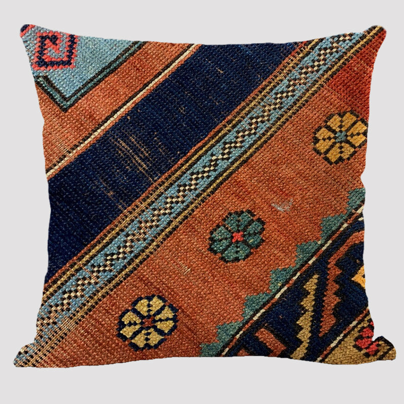 Bohemian Double-sided Pillow Ethnic Style Linen Color