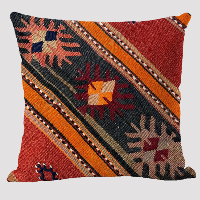 Bohemian Double-sided Pillow Ethnic Style Linen Color