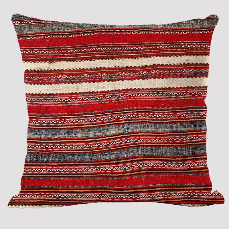 Bohemian Double-sided Pillow Ethnic Style Linen Color