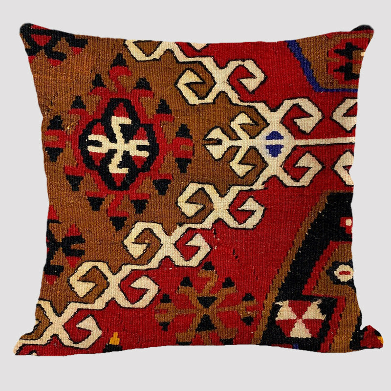 Bohemian Double-sided Pillow Ethnic Style Linen Color