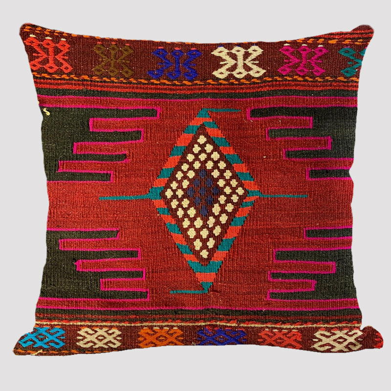 Bohemian Double-sided Pillow Ethnic Style Linen Color