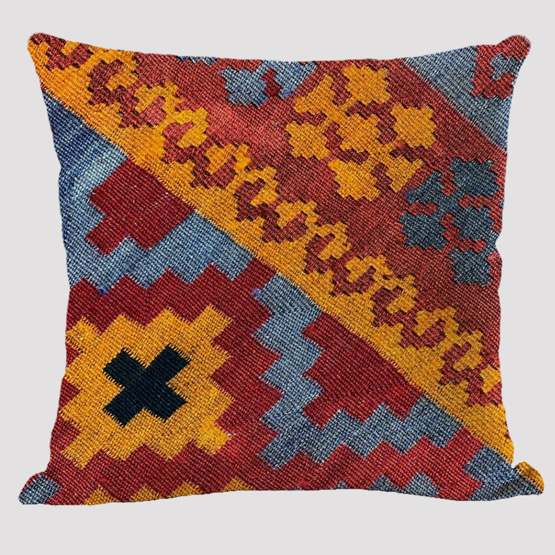 Bohemian Double-sided Pillow Ethnic Style Linen Color