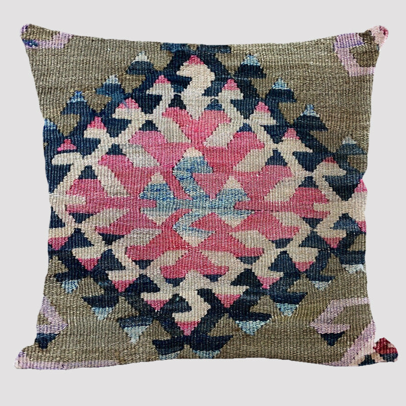 Bohemian Double-sided Pillow Ethnic Style Linen Color