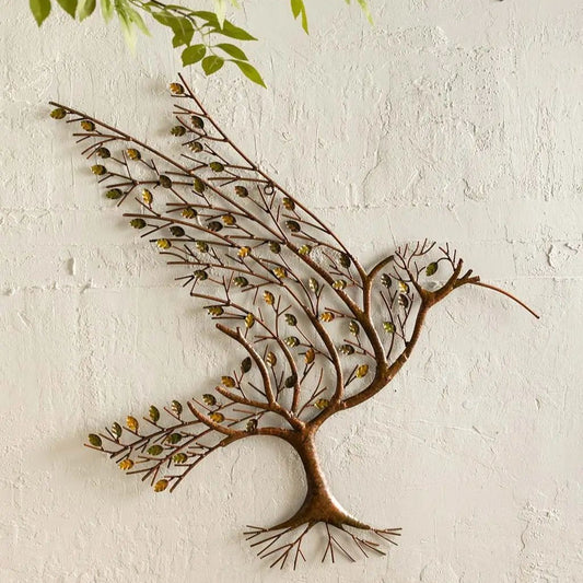 Hummingbird And Metal Wall Art With Branches