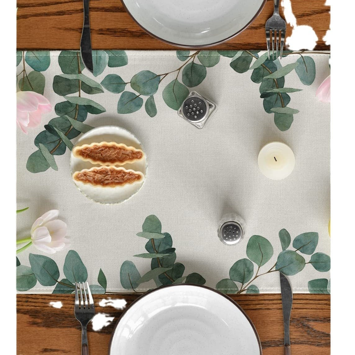 Plant Green Leaf Spring Atmosphere Linen Table Runner Table Towel