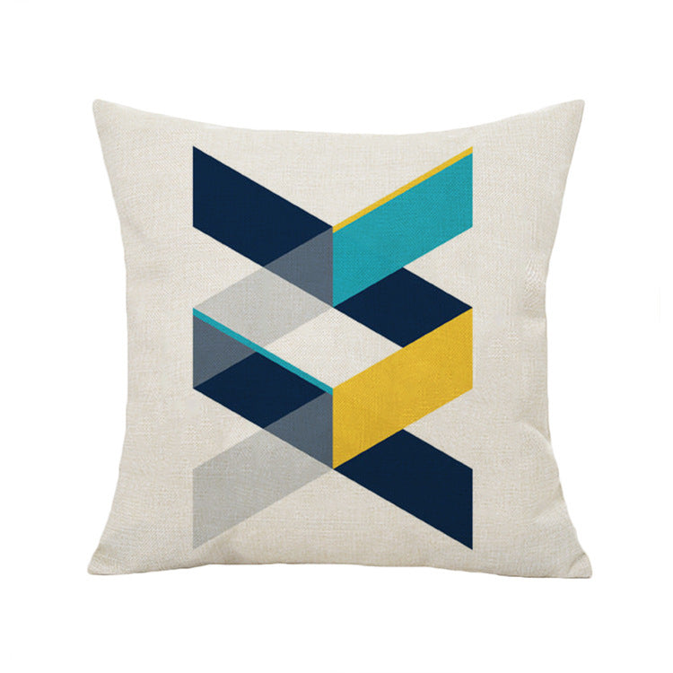 Geometric Abstract Lattice Linen Pillow